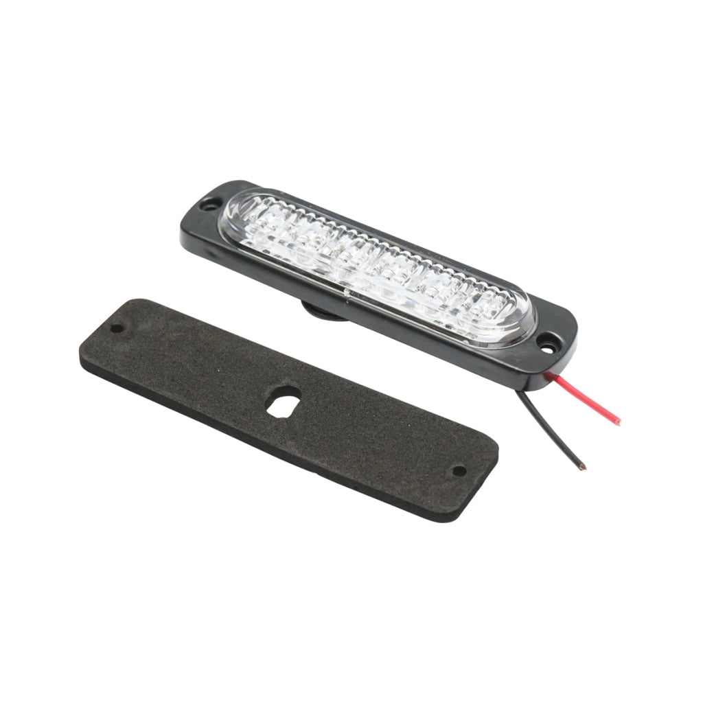 Lampada laterale stroboscopica LED bianca, 113 mm, 12V-24V, FR1272W, Breckner Germany