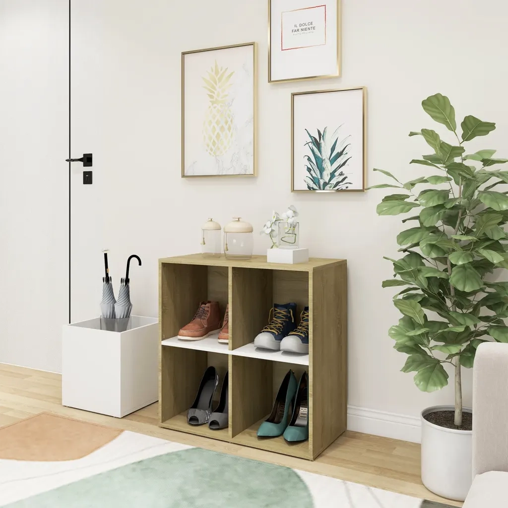 Scarpiera | Mobile per scarpe Ingresso Bianco Rovere Sonoma 105x35,5x70 Multistrato