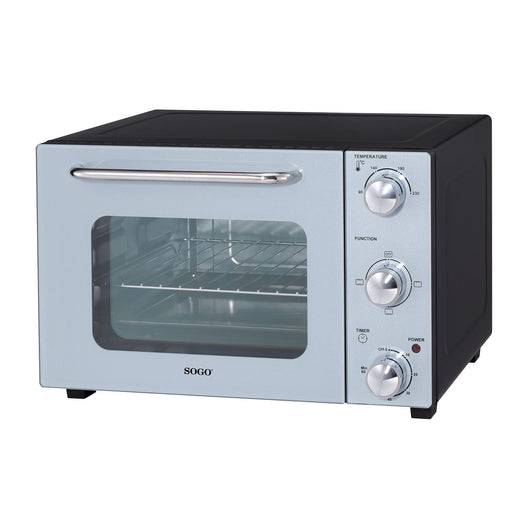 SOGO Forno Elettrico 22L 1300W con Grill – Temperatura Regolabile 90-230°C, Timer 60 Min, Porta Doppio Vetro, Accessori Inclusi