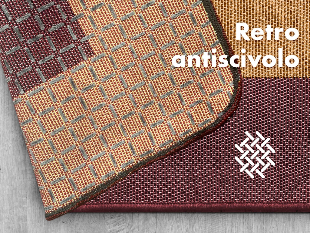 Tappeto Cucina Antiscivolo Assorbente Bordato Made in Italy Morbido Passatoia Multiuso Con Bordi Antisfilacciamento Corridoio Soggiorno Lavabile in Lavatrice Rosso - 60x90 cm