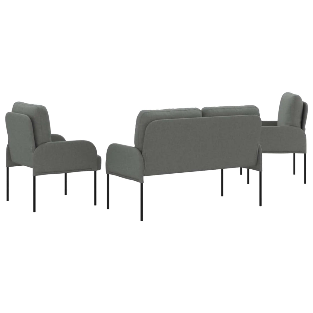 Set divani 3 pcs Grigio scuro 115 x 56 x 80 cm Legno compensato 3406209