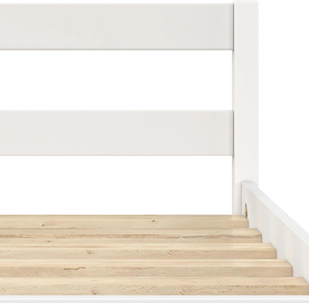 Letto singolo HARPER 90 x 190 cm con base in legno bianco
