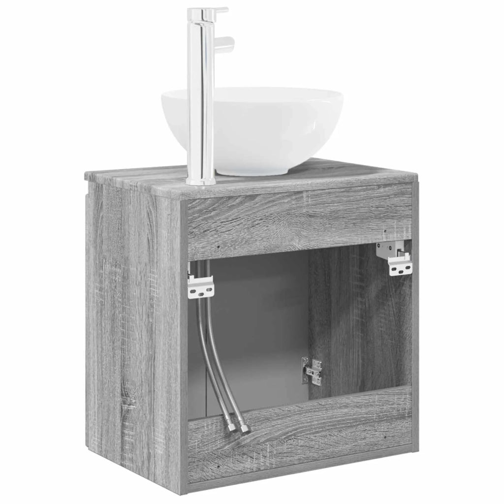 Mobile Lavabo da Parete Sonoma grigio 49,5 x 35 x 63 cm 890388