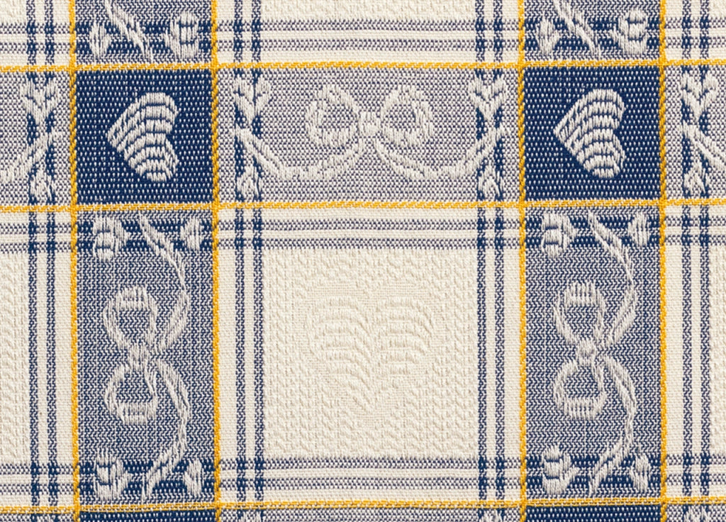 Tovaglia Salotto/Cucina Jacquard Modello Dama Made In Italy - Ovale 180x260 - Blu