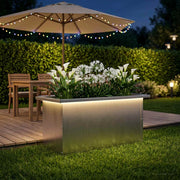 Fioriera da giardino con LED Argento 30 x 60 x 30 cm 8008092