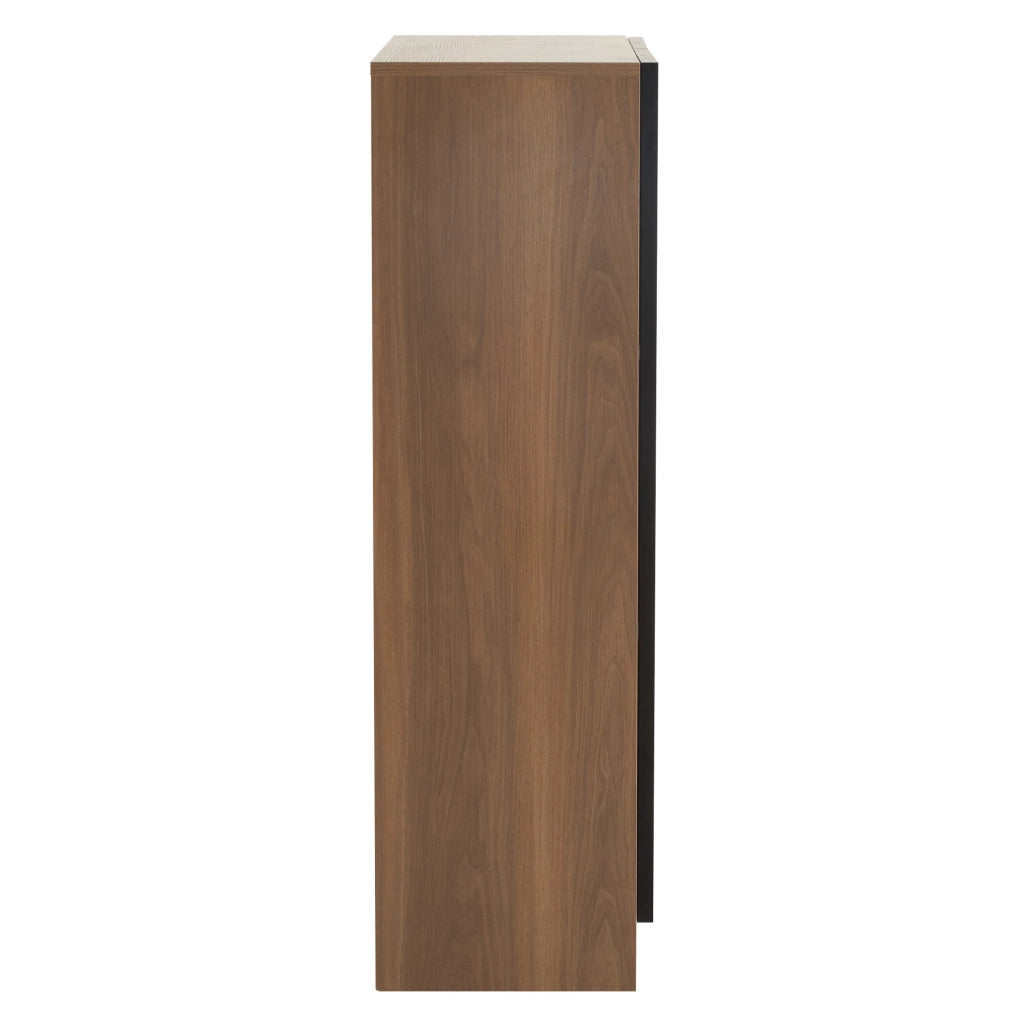 Vetrina in vetro con LED 80x30x106 cm noce naturale