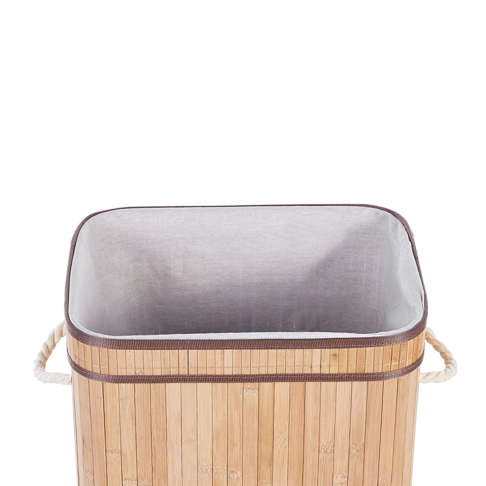 Cestino portaoggetti in bambù marrone chiaro con coperchio Cestino per biancheria Accessori pratici lavanderia bucato