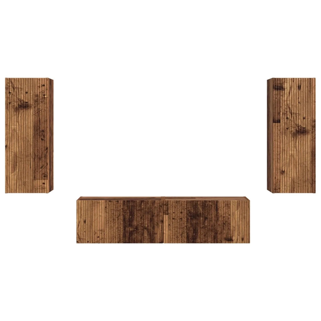 Set mobile TV 2 pz-Credenza per TV Legno vecchio Legno multistrato 529448