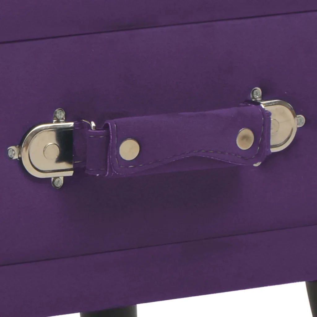 Comodini Viola Scuro 2 pz 40x35x40 cm in Velluto 276385
