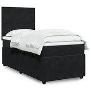 Giroletto a Molle con Materasso Nero 90x190 cm in Velluto 3292210