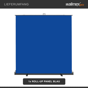 Fondale fotografico a rullo blu 210 x 220 cm, sfondo avvolgibile con supporto, sistema per studi fotografici, pannello ingualcibile per fotografia