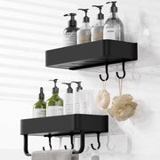 Piastrelle doccia senza fori - kit bagno - 2 pezzi - nero - alluminio