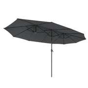 Ombrellone doppio 460 x 270 cm ombrellone extra large per terrazzo protezione UPF 50+ con manovella per giardino esterno piscina spiaggia senza base grigio 12_0001789