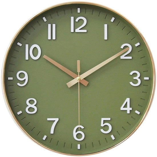 HZDHCLH 20cm orologio da parete silenzioso con secondi non ticchettanti e cifre arabe per ufficio, classe, casa, soggiorno, camera da letto (Matcha Gold, 20CM)