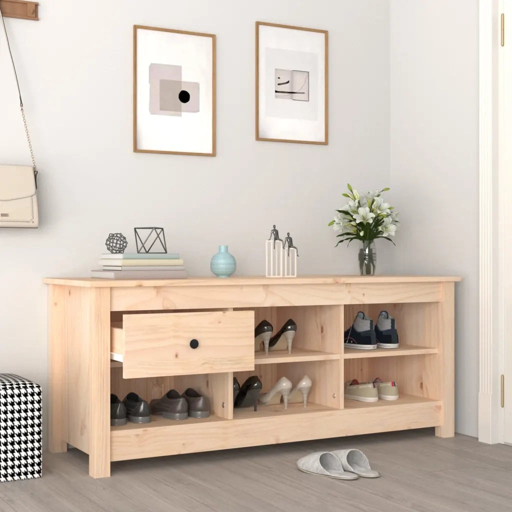 Scarpiera-Scaffale per scarpe 110x38x45,5 cm in Legno Massello di Pino 937143