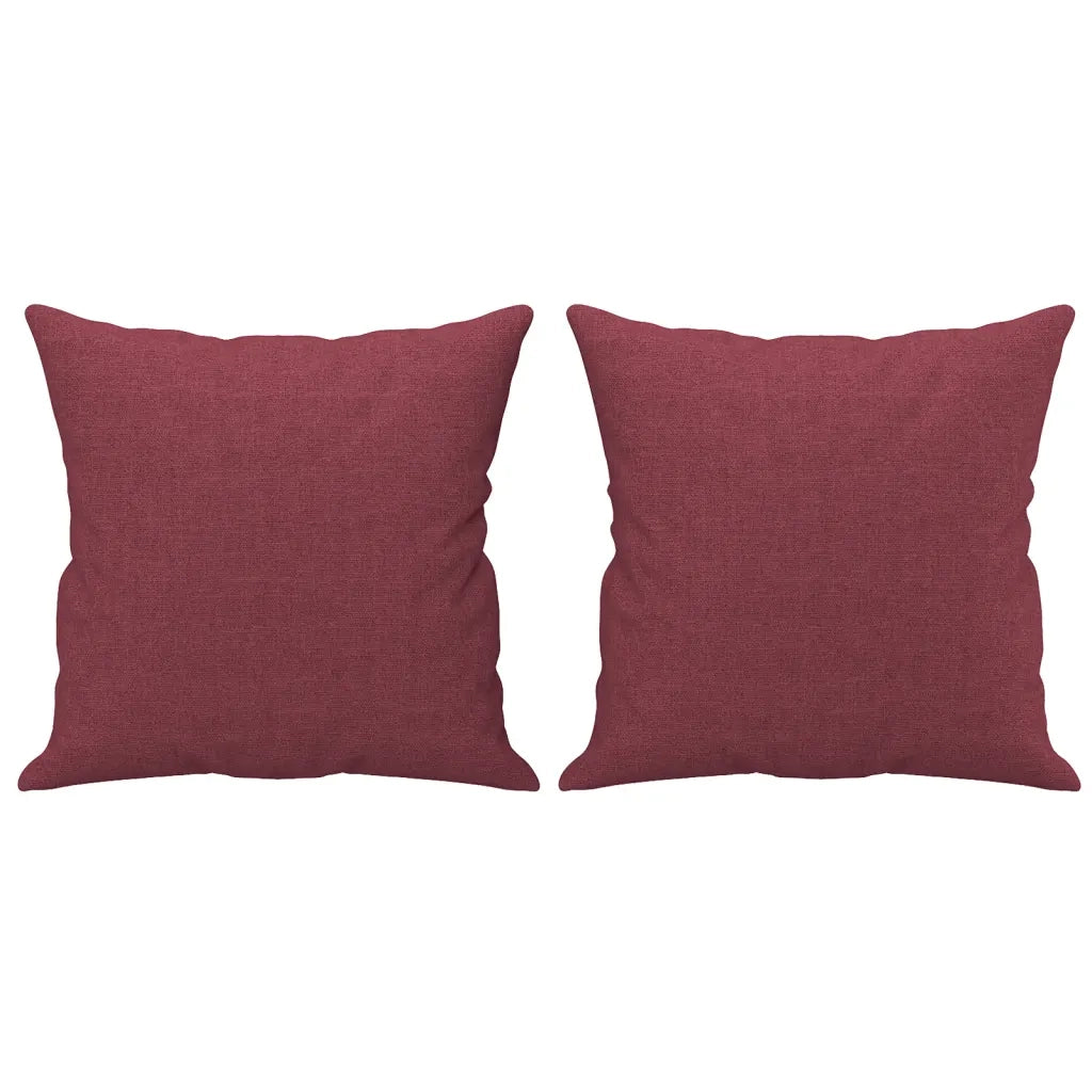 Set di Divani 3 pz con Cuscini Rosso Vino in Tessuto 3202076