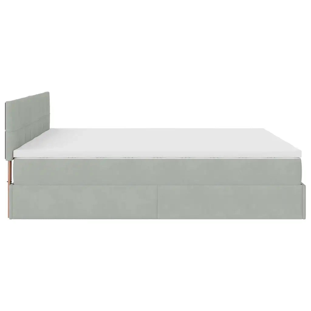 vidaXL Struttura Letto Pouf con Materassi 200x200 cm Velluto