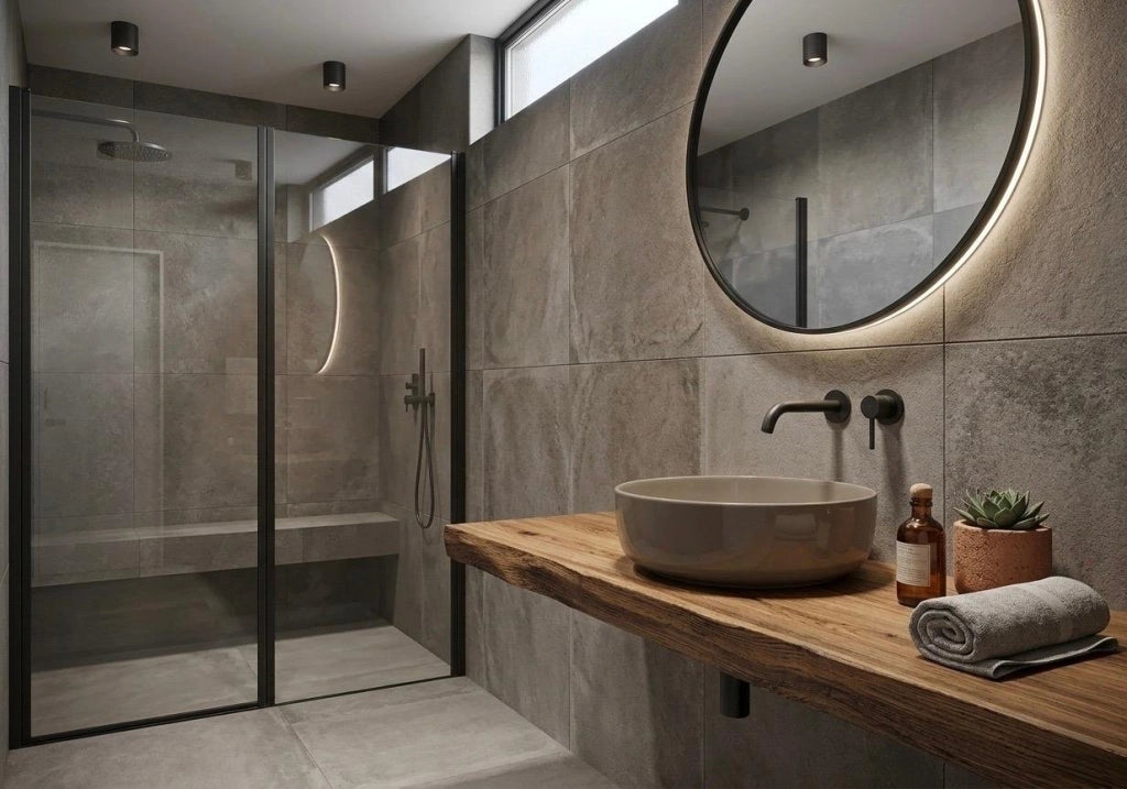Lavabo bacinella d'appoggio tondo D33 cm in ceramica Sabbia
