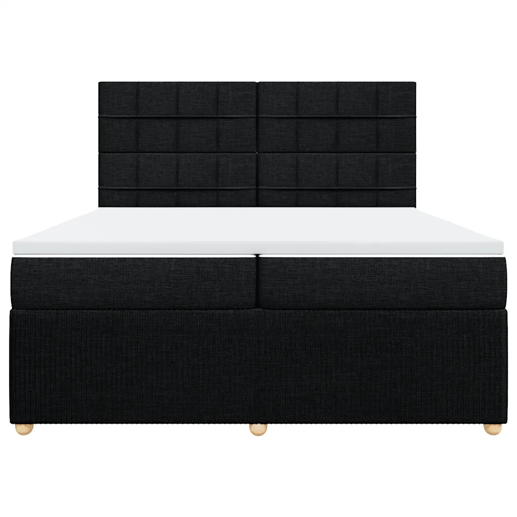 Giroletto a Molle con Materasso Nero 200x200 cm in Tessuto 3292165
