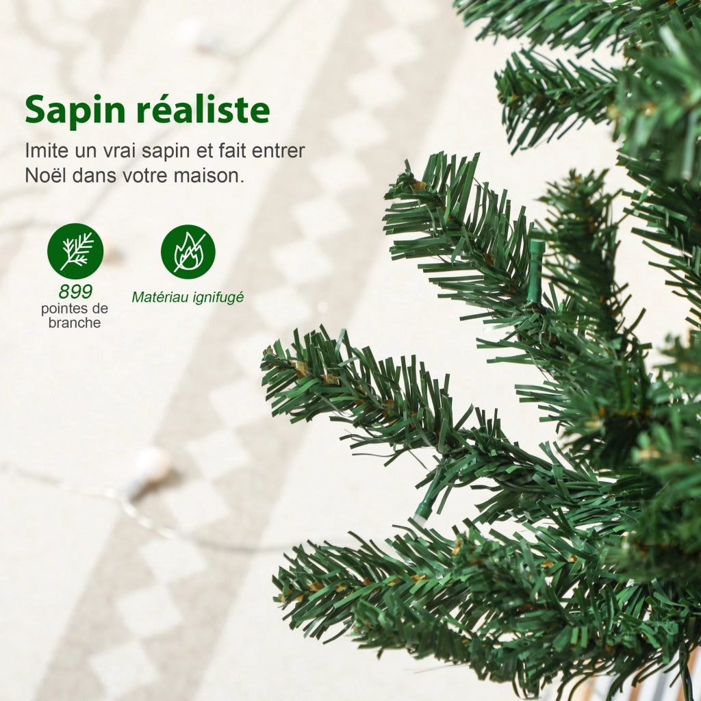 Albero di Natale Artificiale 180 cm ¨C zephmum ¨C Verde, LED Colorate, Telecomando, 899 Punte