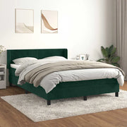 Giroletto a Molle con Materasso Verde Scuro 140x190 cm Vellutocod mxl 74520