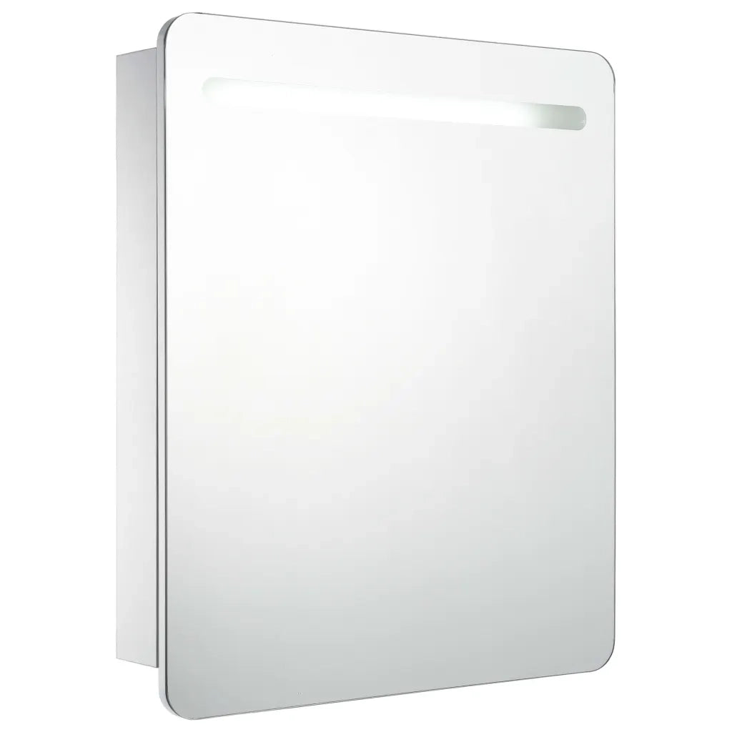 Armadietto Bagno con Specchio e LED-Mobile bagno con specchio 68x9x80 cm