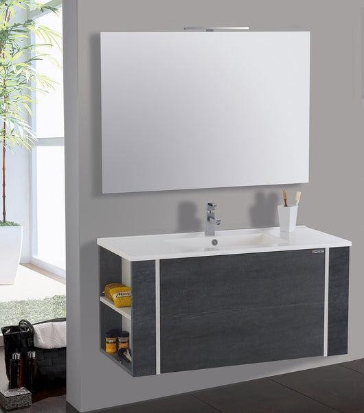 Mobile da Bagno Sospeso 100cm Mazzoni Gold Antracite