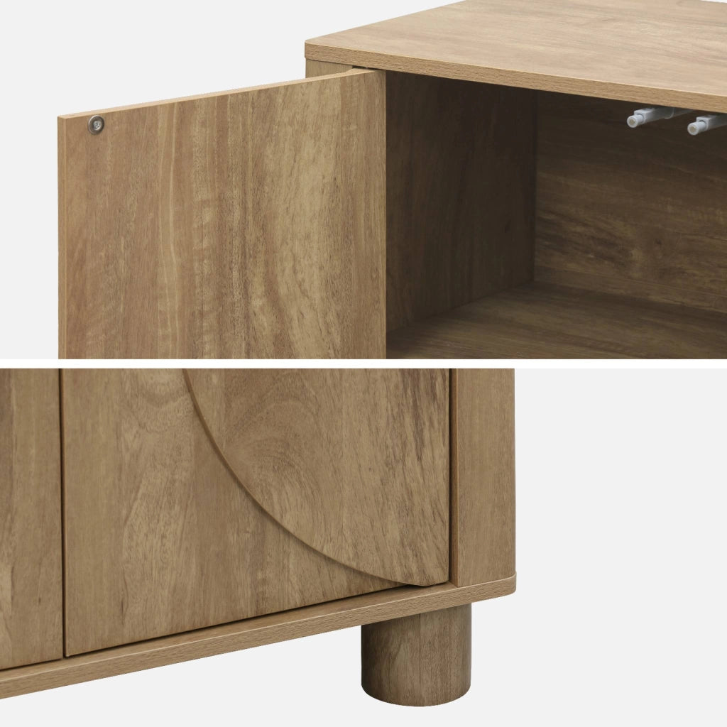 Credenza esotica effetto legno di mango 2 ante, 80cm, effetto legno