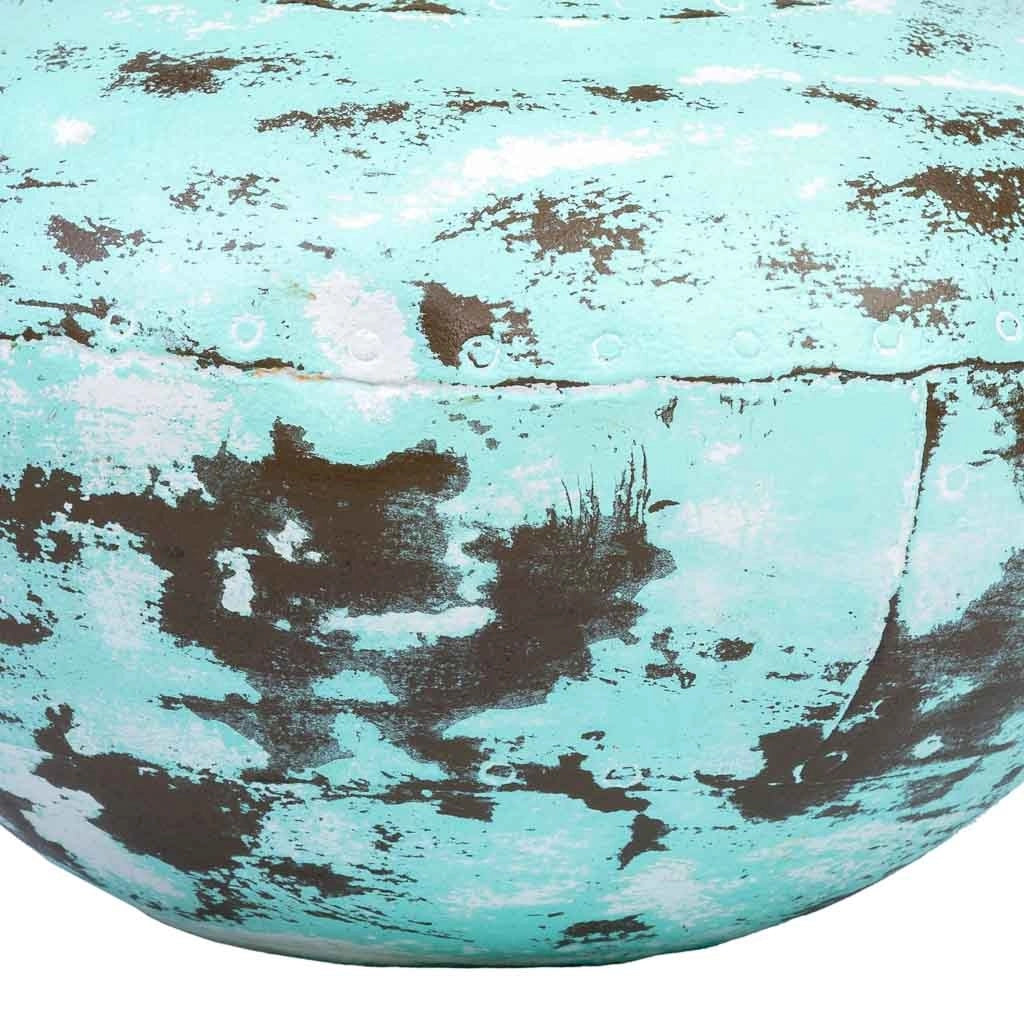 Vaso in metallo invecchiato verde 33x28x33