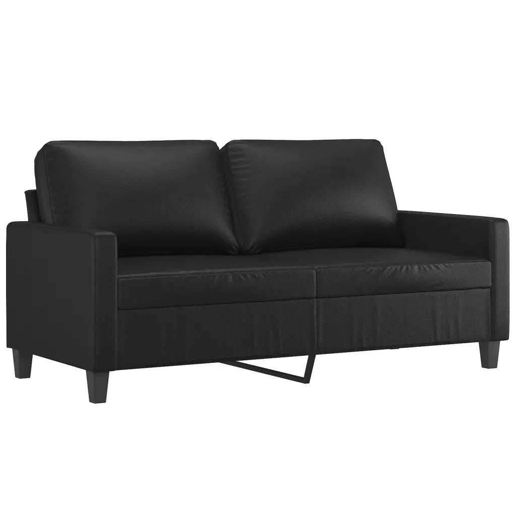 Divano a 2 Posti Nero 140 cm in Similpelle 359137