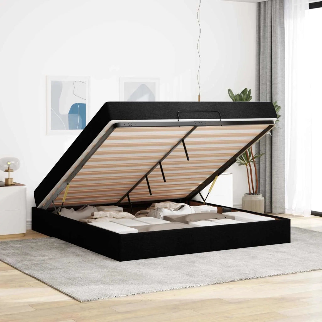 Struttura letto con materasso 2 pcs Nero Tessuto 3399510