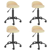 Sedie da Pranzo Girevoli 4 pz Crema in Velluto