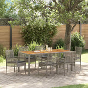 Set da Pranzo per Giardino 7 pcs Grigio polyrattan 3334913