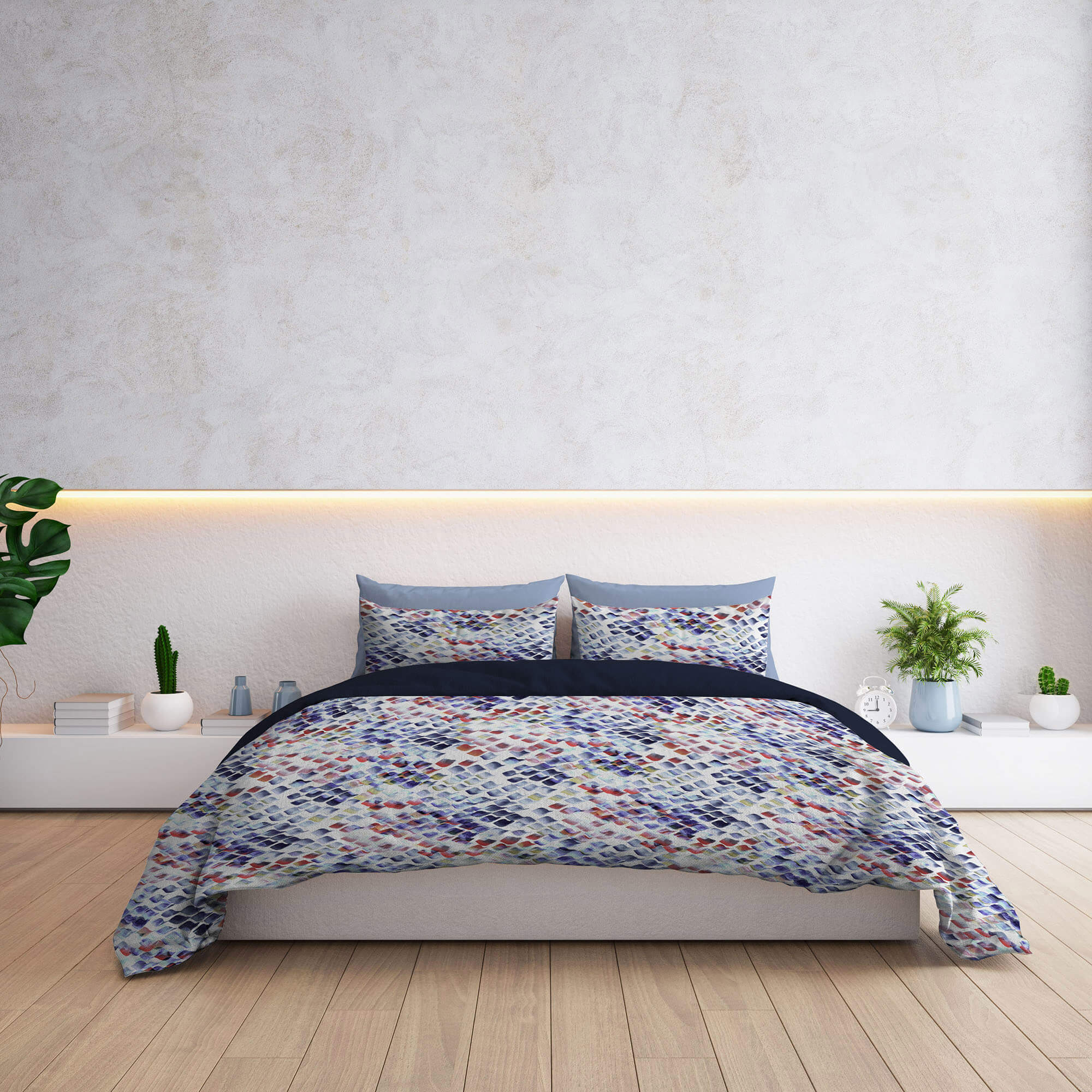 Copripiumino Matrimoniale con Federe Stampato in Microfibra Lena