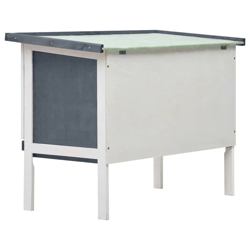 Gabbia/conigliera da esterno 1 piano 90 x 45 x 65 cm legno grigio 02_0000583