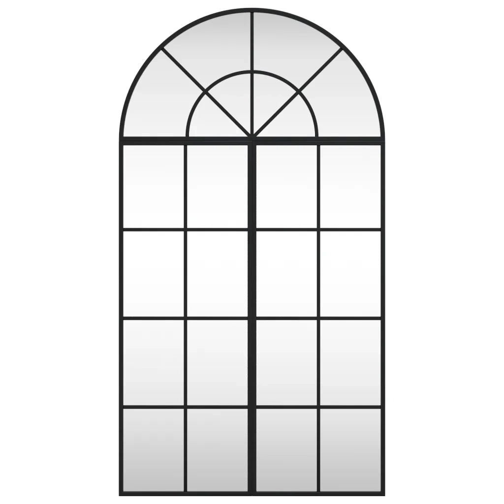 Specchio da Parete Nero 60x110 cm Arco in Ferro 3200606