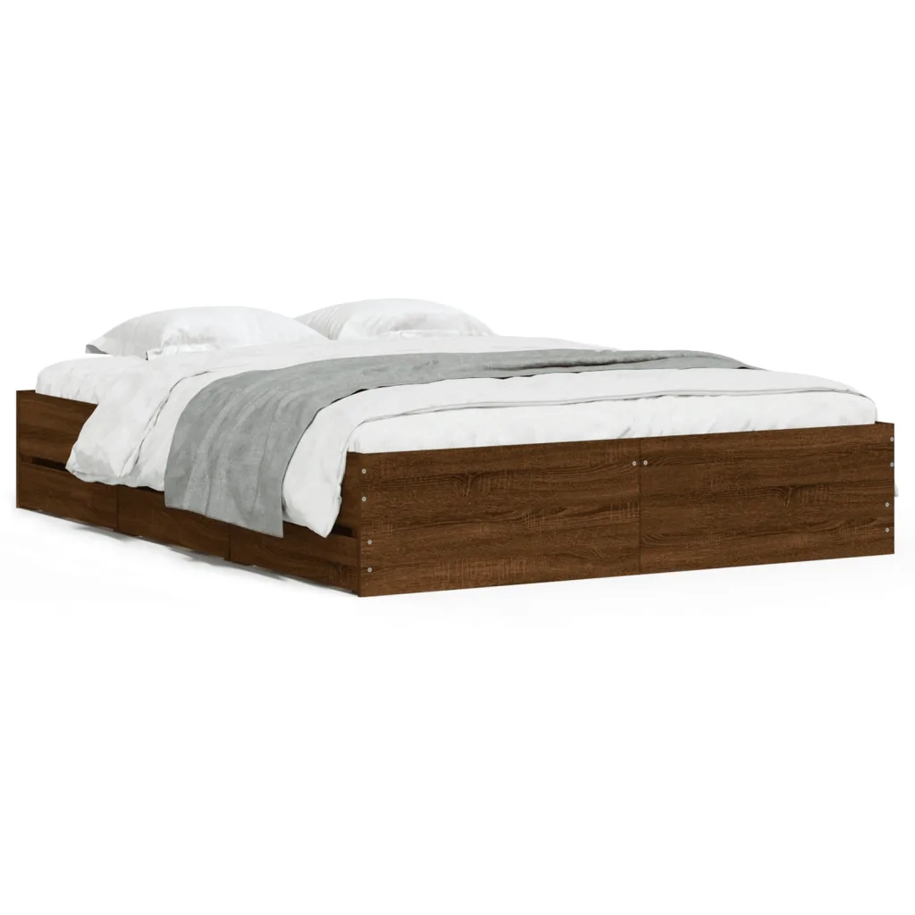 Giroletto Cassetti Rovere Marrone 140x190 cm Legno Multistratocod mxl 85504
