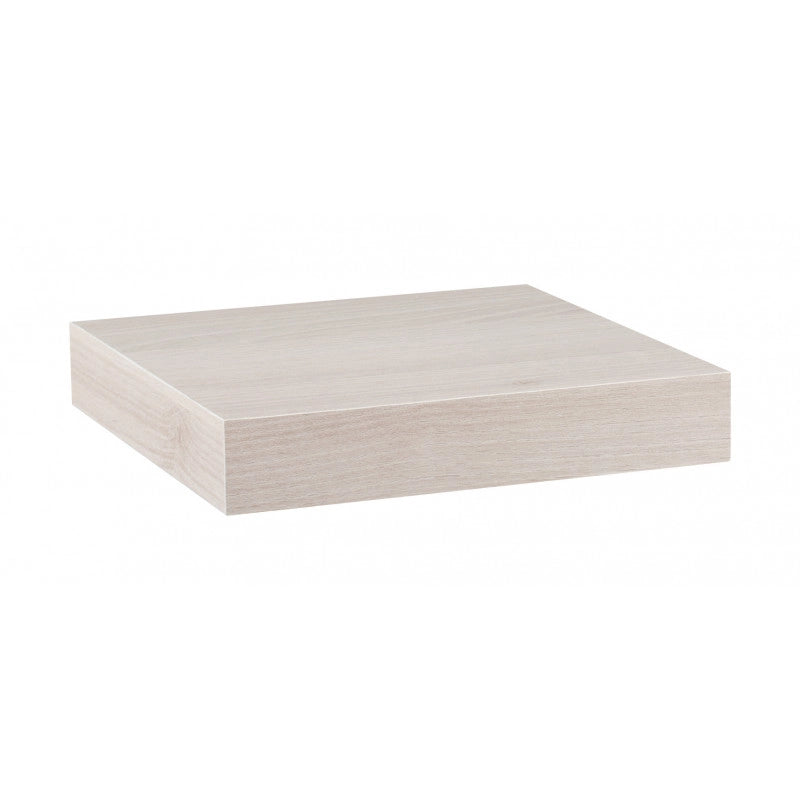 Mensola da Muro, Mensola Tamburata, Scaffale Legno, Mensola da Parete, Walnut White, 25x25x3,8 cm - Minerva