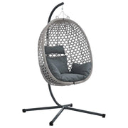 Sedia uovo sospesa antracite e grigio 104 x 100 x 191 cm 42003850