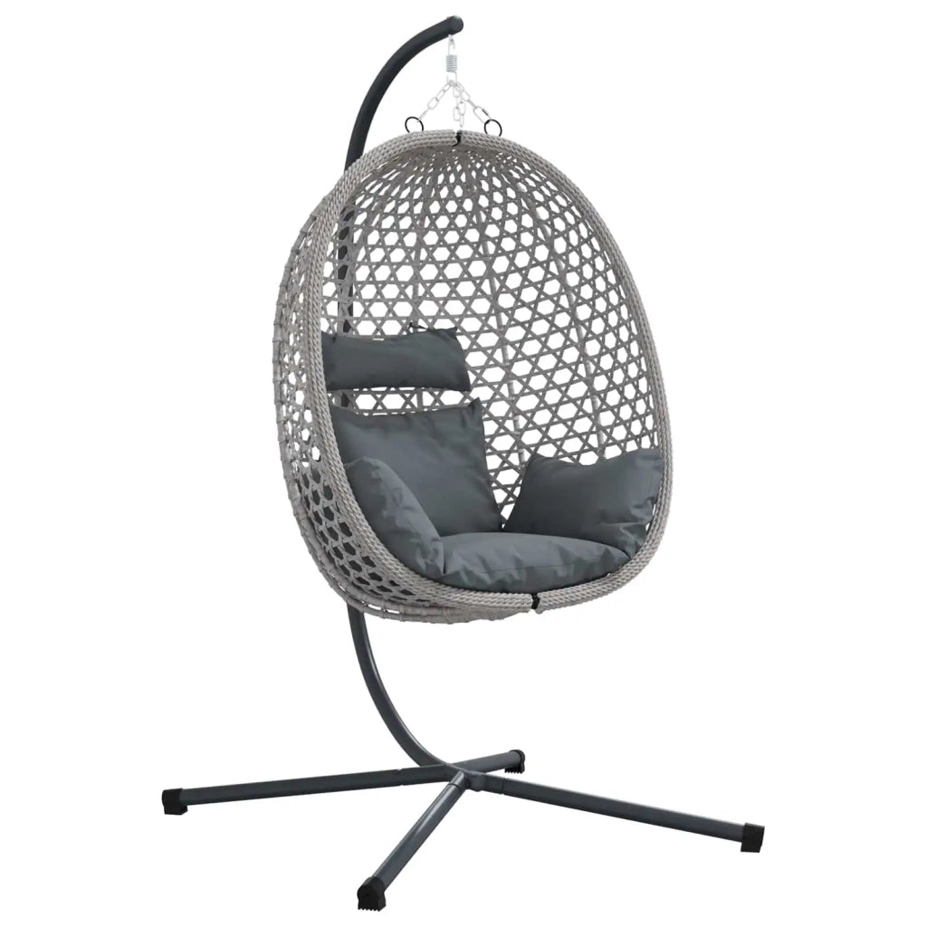 Sedia uovo sospesa antracite e grigio 104 x 100 x 191 cm 42003850