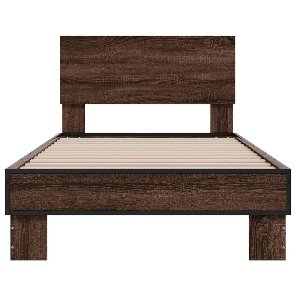 Giroletto Rovere Marrone 90x200 cm Legno Multistrato e Metallo 845811