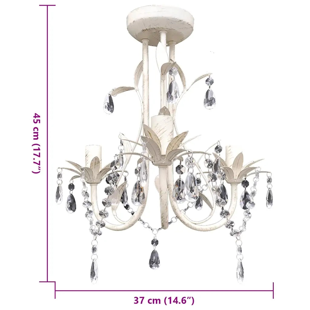 Lampadario da Soffitto Cristallo Elegante Bianco CFW3286949