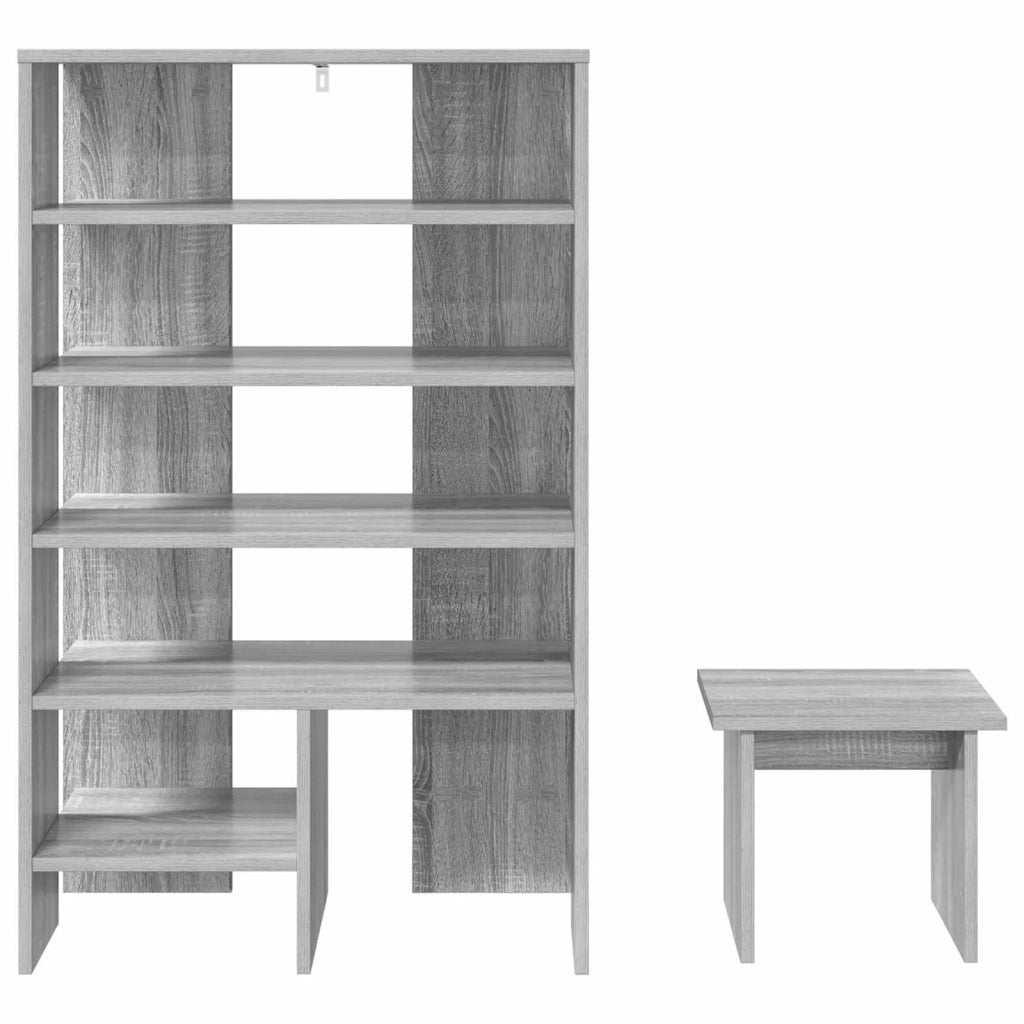 Mobile per scarpe 2 pcs Grigio Sonoma Legno multistrato 8000385