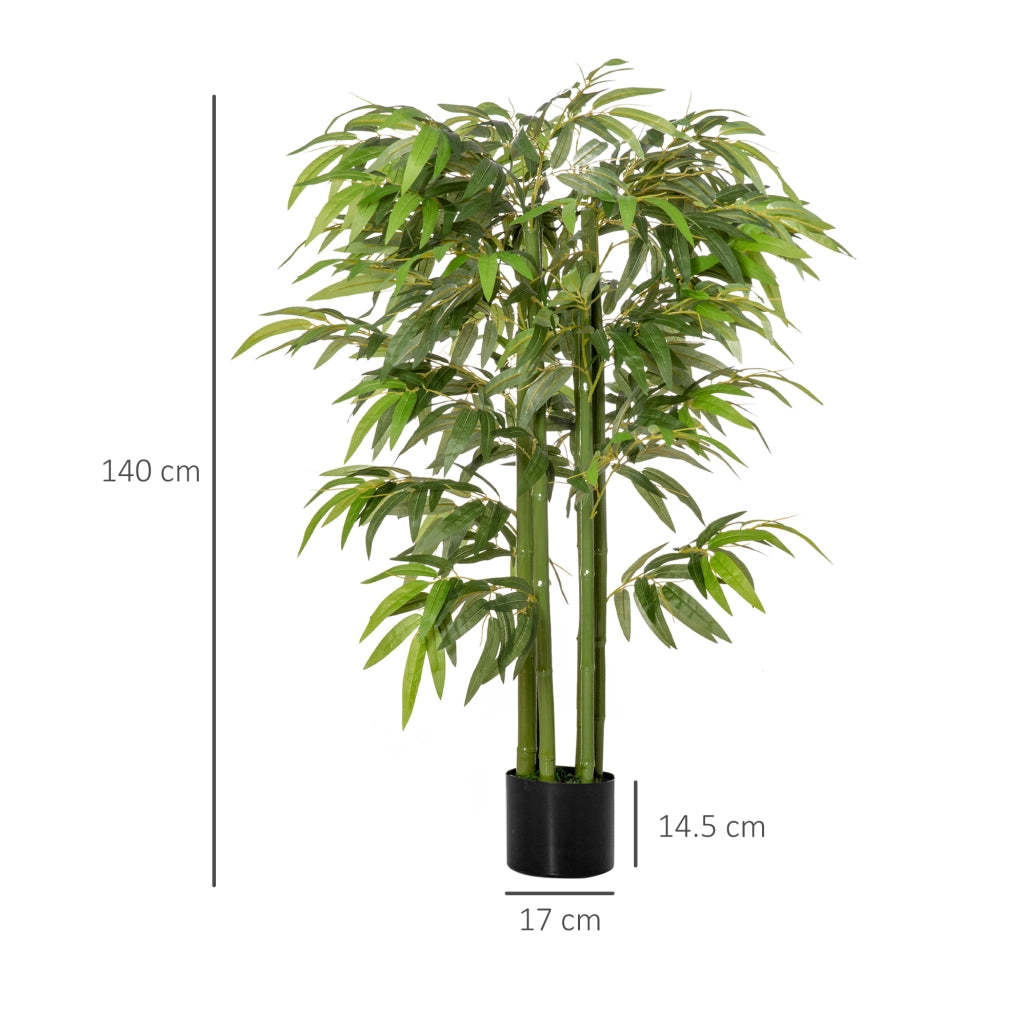 Bambù artificiale 140 cm in plastica verde per soggiorno, ufficio e giardino