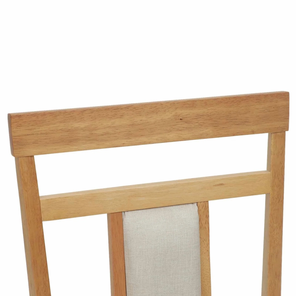 Sedia da pranzo 2 pcs Naturale Legno di gomma solido 42020504
