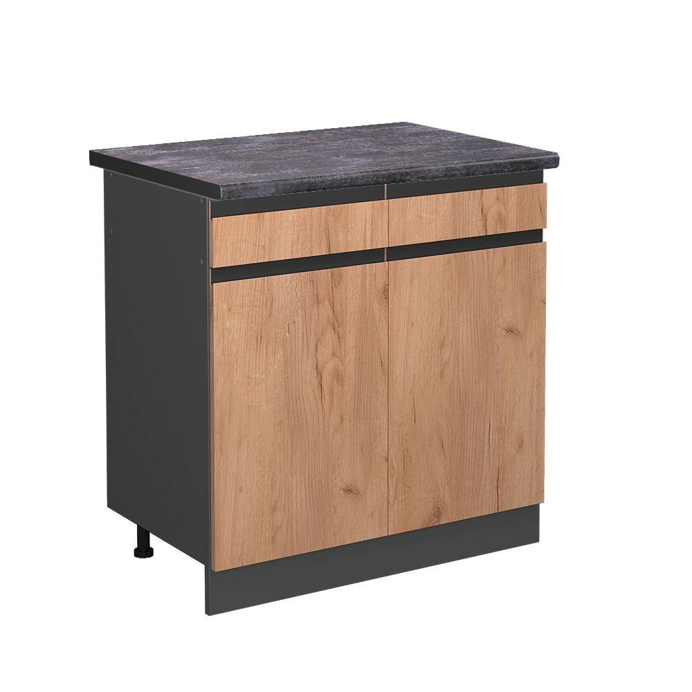 Vicco Mobiletto base per cucina Quercia dorata 80 cm , PL Antracite