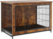 Kennel a banco per cani - 2 porte - kennel in legno - struttura in acciaio duraturo - con cuscino