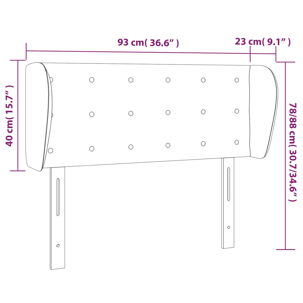 Testiera ad Orecchio Grigia 93x23x78/88 cm in Similpelle 3117226