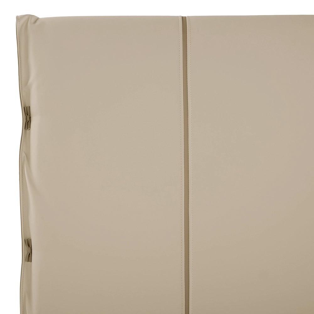 Letto 180 x 200 cm Gambe in metallo ecopelle beige con struttura imbottita