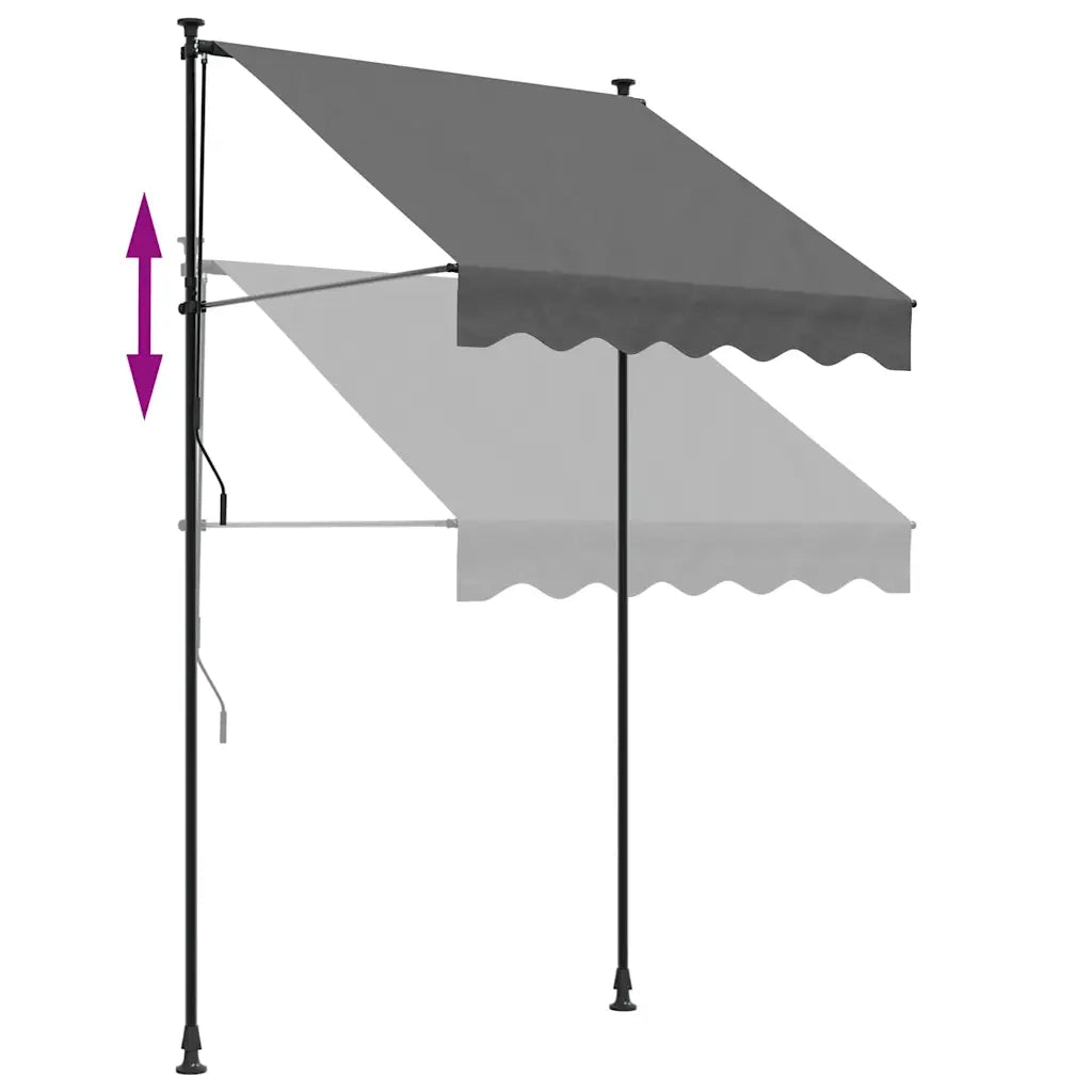 Tenda da Sole | Tenda parasole Retrattile Antracite 150x150 cm Tessuto e Acciaio